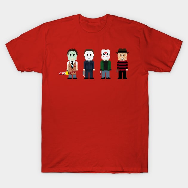 8-Bit Monsters T-Shirt by Alcreed